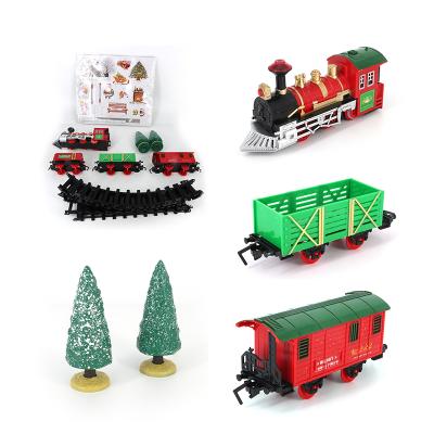 China Slot Toy Christmas Classic Plastic Train Toy Electric Train Car Toy set slot toys with light and music for sale