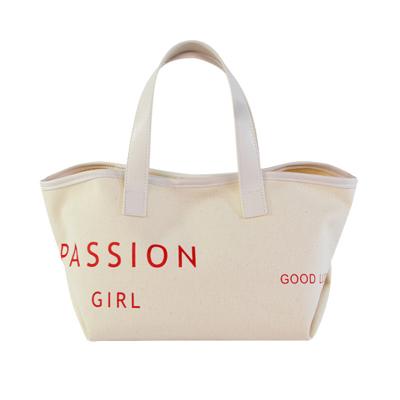 China Best Quality Premium Quality Reusable Luxury Custom Printed Handled Logo Canvas Shopping Tote Bag For Women for sale