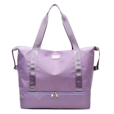 China Fashion wholesale dry separation zipper waterproof men and women shoulder yoga sports fitness travel pink tote bag for sale