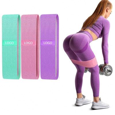 China 2021custom durable printed fabric resistance bands set bare hip home women core sliders fitness resistance bands for sale