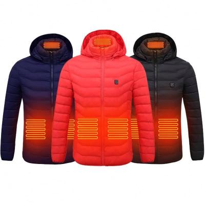 China Waterproof USB Rechargeable Smart Winter Long Sleeve Waterproof Hoodie Heating Heated Jacket for sale