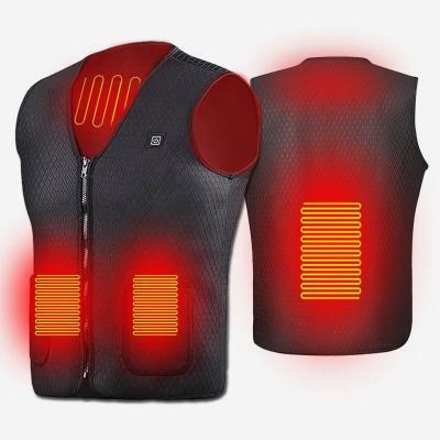 China Black Heated Neoprene Jacket Fashion Waterproof Men's Sleeveless USB Heating Heated Vest for sale