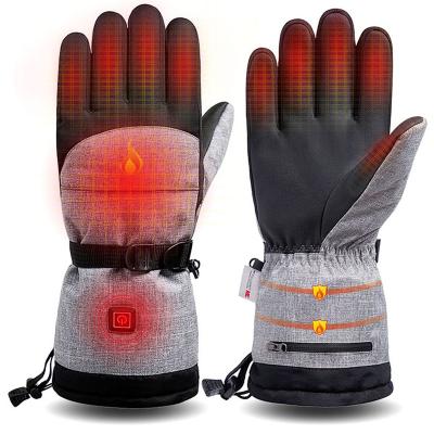 China Unisex Smart Electric Heating Warm Heated Gloves Fishing Ski Gloves Heated Winter Motorcycle Gloves Rechargeable Battery Heated Gloves for sale