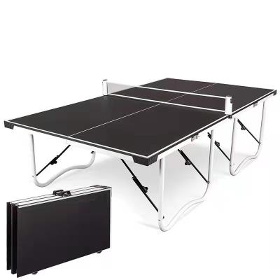 China Home School Competiton YoungJoy YJ Sports OEM 25mm Black Top Outdoor Tennis Table Ping Pong Table Black Color Ping Pong Table for sale