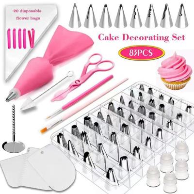 China Sustainable 83 Pcs Cake Decorating Supplies Cake Decorating Tools Kit Pastry Nozzles Icing Piping Nozzle Tips For Cake Tools for sale