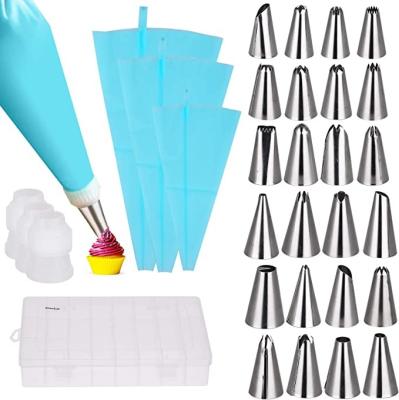 China Sustainable 30Pcs Stainless Steel Cake Kit Tools Decorating Ice Piping Tip Set Cake Decorating Nozzles for sale