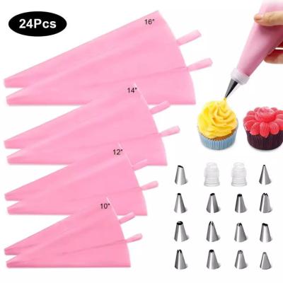 China Factory Viable Baking Cake Decorating Supplies Kit Set Accessories Cheap Cake Decorating 24pcs Pastry Tools Pastry Tube Sets for sale