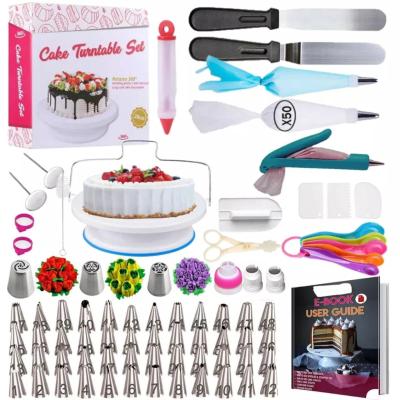 China Viable Cake Tool Bakery Accessories Cake Decorating Tools Mold 127 Pcs/Set Tulip Piping Tips Russian Nozzles for sale