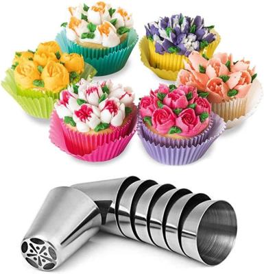 China Sustainable 12pcs Cake Cupcake Decorating Consumables Lot, Icing Spouts Flowers Shaped, Frosting Bags And Tips Baking Supplies Cake Icing Tips for sale