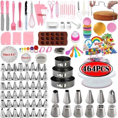 China Viable Cake Decorating Consumables 464 PCS Lots With Springform Cake Pans Set, Cake Baking Supplies For Beginners for sale