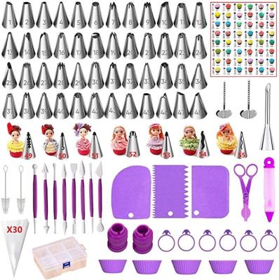 China Viable 118 Pcs Framed Flower Bag And Decorative Tip Cake Spout Set Cake Bake Accessories Set for sale