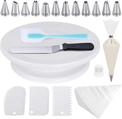 China The Viable 70Pcs Cake Decorating Tool Kit With Cake Turntable Baking Tool Kit The Cake Decorating Mouth Decorating Bag for sale