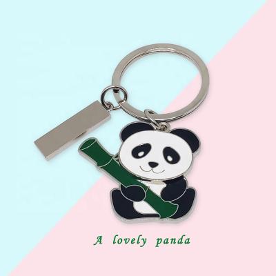 China Decoration Customized Cute Panda Can Dangle Lovely Panda Metal Zinc Alloy Key Chain for sale