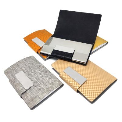 China Custom Business Card Case Color Metal Leather Business Portable Card Case for sale