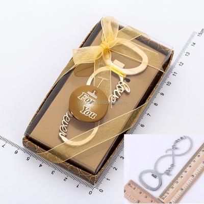 China Wholesale Viable Metal Wedding Favors Love 8 Shape Bottle Opener, Love Bottle Opener for sale