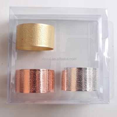 China Pvc Stocked Box Packing Various Colors Cheap Round Napkin Ring for sale