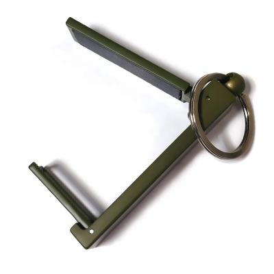 China Customized Single Army Green Easy To Carry Single Bag Zinc Alloy Hanger Key Chain for sale