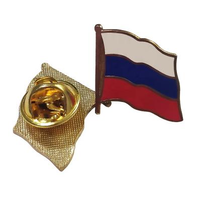 China Business gift promotion of shape russian color logo flag metal zinc alloy badge for sale