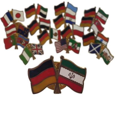 China Wholesale Custom German And Iranian Flag Metal Zinc Alloy Badge Business Gift Designs for sale