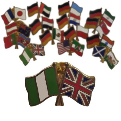 China Wholesale Business Gift Promotion Of Nigerian And British Flag Designs On Metal Zinc Alloy Badge for sale