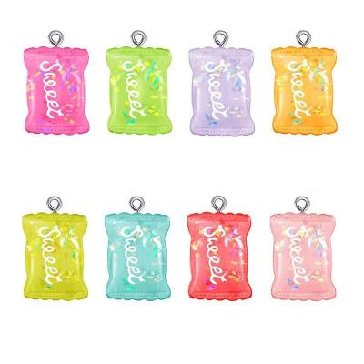 China Hot Selling Custom Made Gummy Candy Partial Hard Charms Colorful Plastic Necklace Popsicle Pendant JewelryPendant for sale