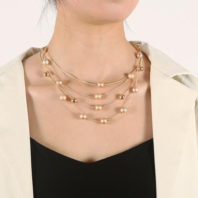 China Simple Elegant Fashion Joker Choker Necklace Metallic Pendant Temperament Necklaces for sale