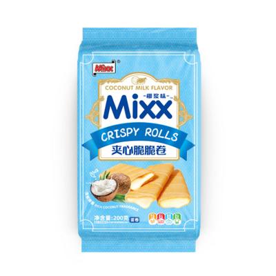 China Quality Assurance Natural Soft Coconut Milk Flavor Crispy Egg Roll Crispy Sandwich Buns for sale