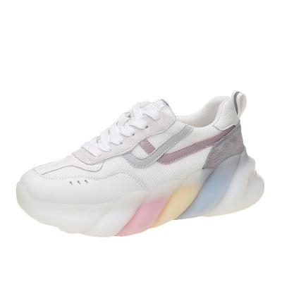 China 2021 Chinese Supplier Fashion New Rainbow Jelly Casual Platform Spring Shoes Breathable for sale