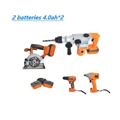 China Easy Carry 20V electric tool set, impact wrench, angle grinder, drill hammer, drill set, cordless electric tool set for sale