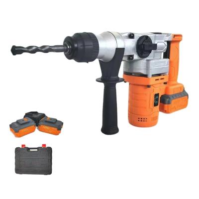 China Construction Heavy duty electric hammer drilling rig rotary impact electric drill with 2 * 4.0AH battery plastic toolbox for sale