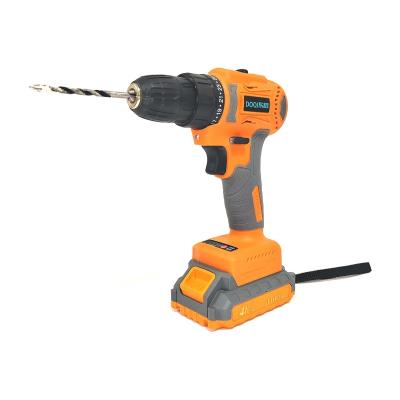 China Multi Function DOQI 20V electric screwdriver cordless and brushless electric hand drill Lithium ion electric hand drill for sale