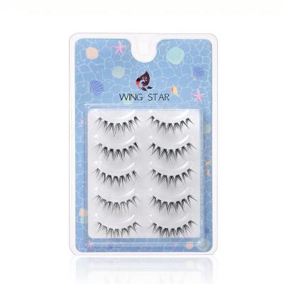 China Qingdao Soft and Light Wingstar 5 Pairs Natural and Soft Blue Band Eyelashes100% Cruelty Series WSCB-006 for sale