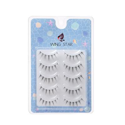 China Qingdao Wingstar Soft and Lightweight Wholesale Vegan Fake Strip Lash Fashionable Eyelashes Blue Series WSCB-003 for sale