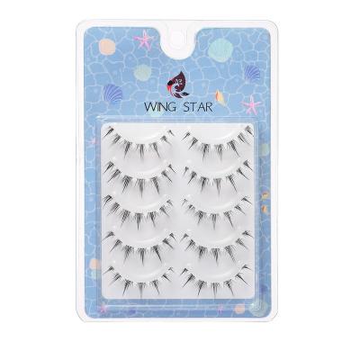 China Qingdao Wingstar Blue Series WSCB-001 Eyelash Stem New Style Black False Eyelashes High Quality Clear Fluffy Soft and Light Strip Thick for sale