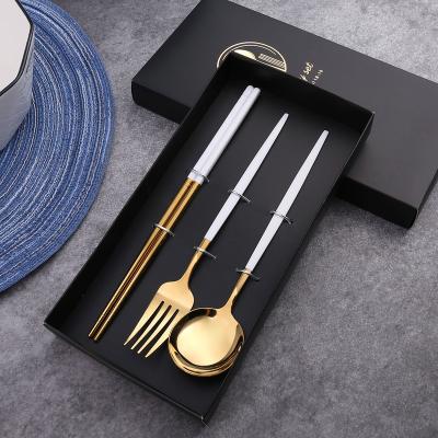 China Viable Spoon Fork and Stainless Steel Blue Flatware Metal Knife Cutlery Portuguese Tableware Set Spoons and Forks for sale