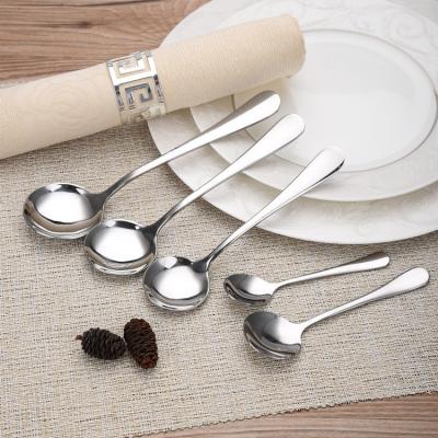 China Sustainable Amazon Sells Whole Set of 5 Sizes of 410 Stainless Steel Thickened Food Mixing Spoons for sale