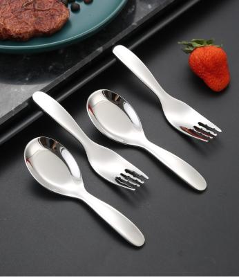 China 316 Stainless Steel Earl Spoon Metal Soup Spoon Cute Heavy Baby Learning Flatware for sale