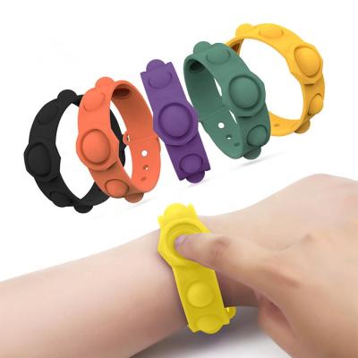 China 2021 Amazon Rainbow Silicone Non-Toxic Eco-friendly Hot Selling Popular Key Chain Push Ring Toy for sale