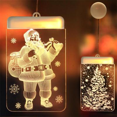 China Hot Selling 3D Christmas ABS+LED Christmas Sign Holiday Light Window Acrylic Ceiling LED Wall Mounted Christmas Light for sale