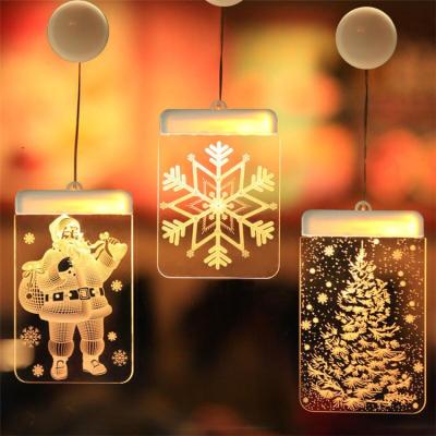 China ABS+LED Christmas And Halloween Decoration Hanging 3D Battery Operated Curtains LED Christmas Lights for sale