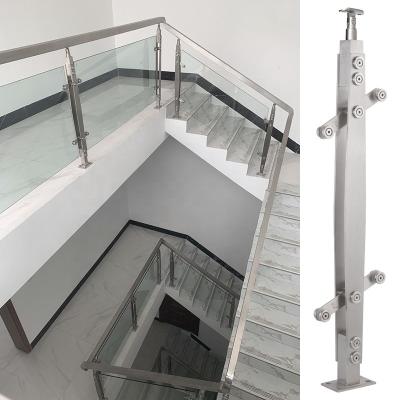 China Minimalist Exterior Tempered Glass Railig Design For Stairs For A Balcony Glass Railings for sale