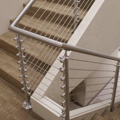 China Modern Indoor Stair Railing Handrail 304 Stainless Steel 316 Cable Fencing Wire for sale