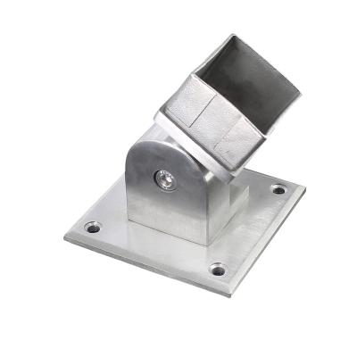 China Modern Square Stainless Steel Railing Floor Tube Fitting Elbow Chrome Pipe End Cover Flange Flange Connector for sale