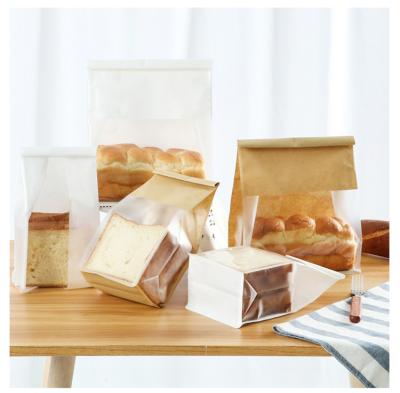 China Biodegradable Clear Toast Paper Bread Bag Loaf Bread Bags Customizable Bread Packaging Bag Eco-friendly Biodegradable for sale