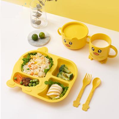 China Home.Restaurant.Bar.Hotel Various Design Cute Creative Baby Bamboo Fiber Plates&Bowl Set With Spoon And Cup for sale