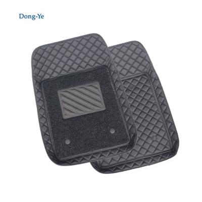 China Protect your car floor and universal car leather carpet anti slip use diamond 3d 5d 7d double car mats 5PCS fit all vehicles car anti slip mats for sale