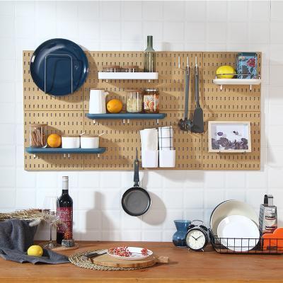 China Viable Hot Selling Home Wall Hanger Hole Board Organizer Kitchen Wall Mounted Hook Rack Set for sale