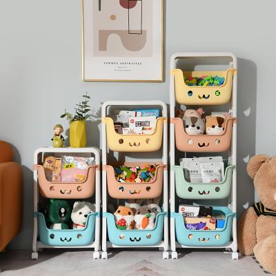 China Small Stroller Floor Rack Bathroom Kitchen Snack Multi-Layer Mobile Baby Mobile Toilet Viable Bedside Storage Rack for sale