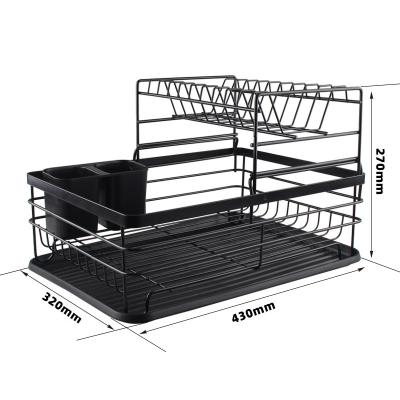 China Kitchen Sustainable Dish Rack Set Bowl Chopsticks Drain Rack Dish Rack Wrought Iron for sale