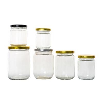 China Hot Selling Freshness Preservation 350ml 500ml 770ml Wide Mouth Glass Jars Cheap Honey Pickles Jam Packaging Glass Jars With Lids for sale